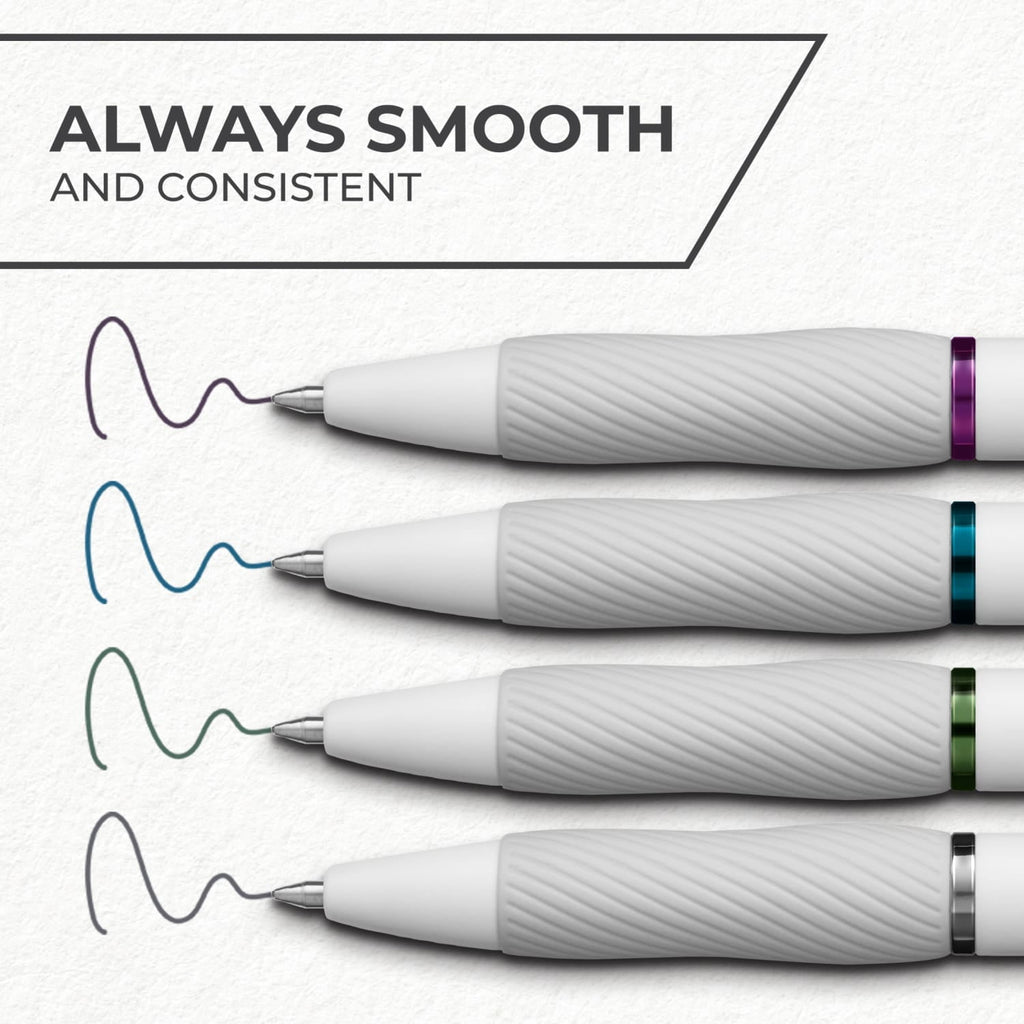 Sharpie S-Gel Pens, Pearl White Body, Medium (0.7mm) Point, Rich Dark Color Assortment, 4 Count - Image 3