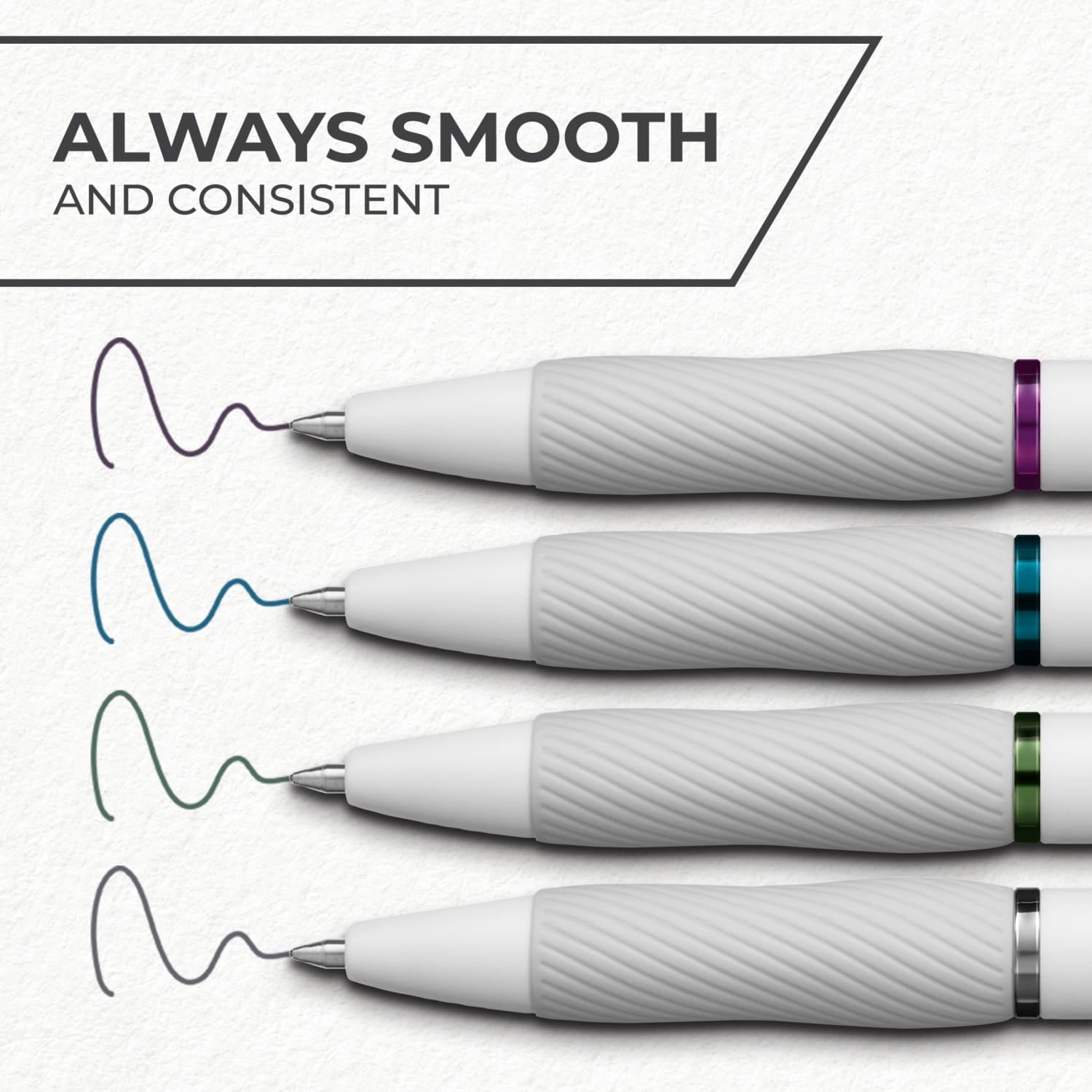 Sharpie S-Gel Pens, Pearl White Body, Medium (0.7mm) Point, Rich Dark Color Assortment, 4 Count - Image 3