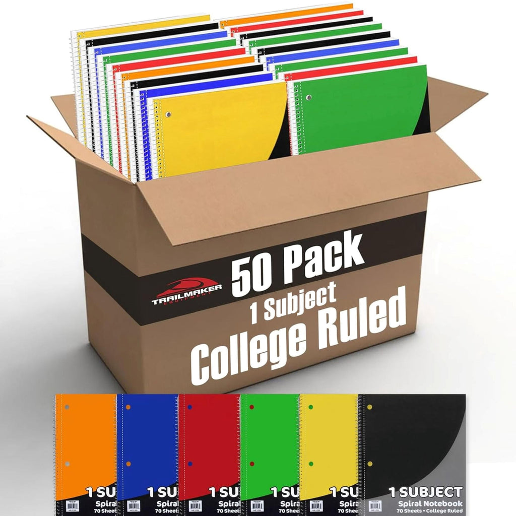 50 pack 1 Subject 70 Sheet College Ruled Lined Spiral Notebooks in Assorted Colors - Image 5
