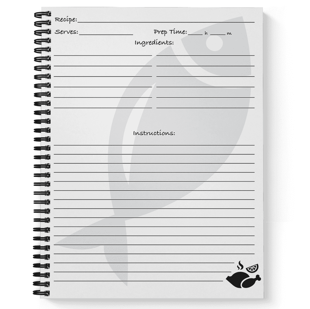 8.5" x 11" Spiral Recipe Notebook/Journal, 120 Recipe Pages, Durable Gloss Laminated Cover, Black Wire-o Spiral. Made... - Image 5