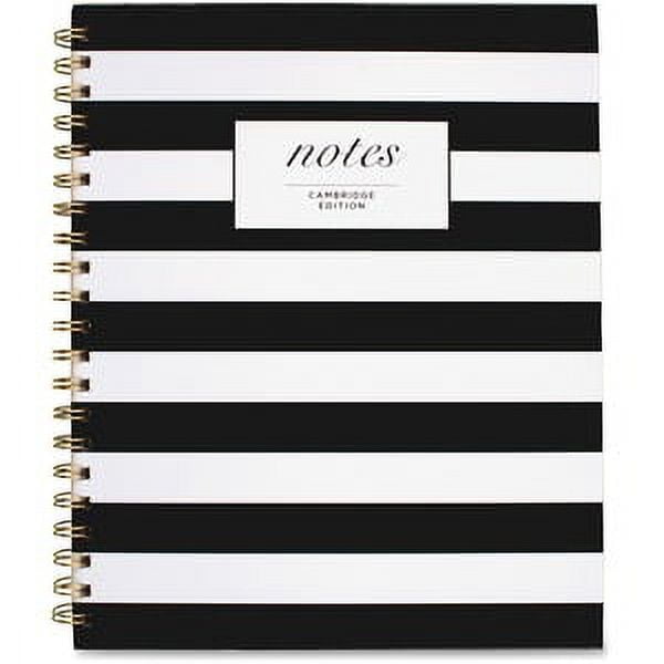 Cambridge Fashion Hardcover Business Notebook, 80 Sheets, 8 1/4" x 11", Black/White Stripe - Image 3