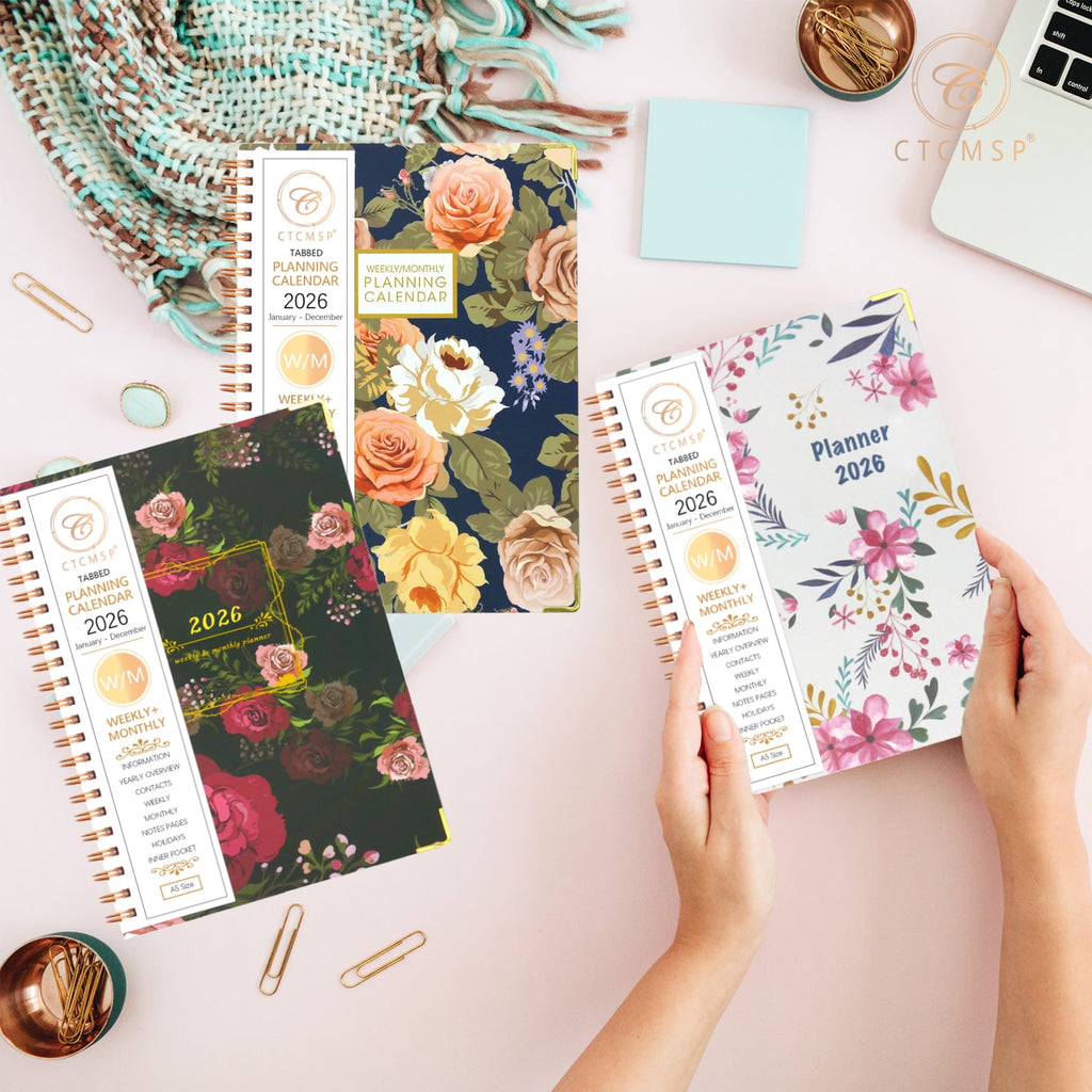Planner 2026 Calendar Notebook(Jan-Dec.2026,6.3"x8.5") Weekly Monthly Flower Planner for Women Men 2026 Academic Plan... - Image 6