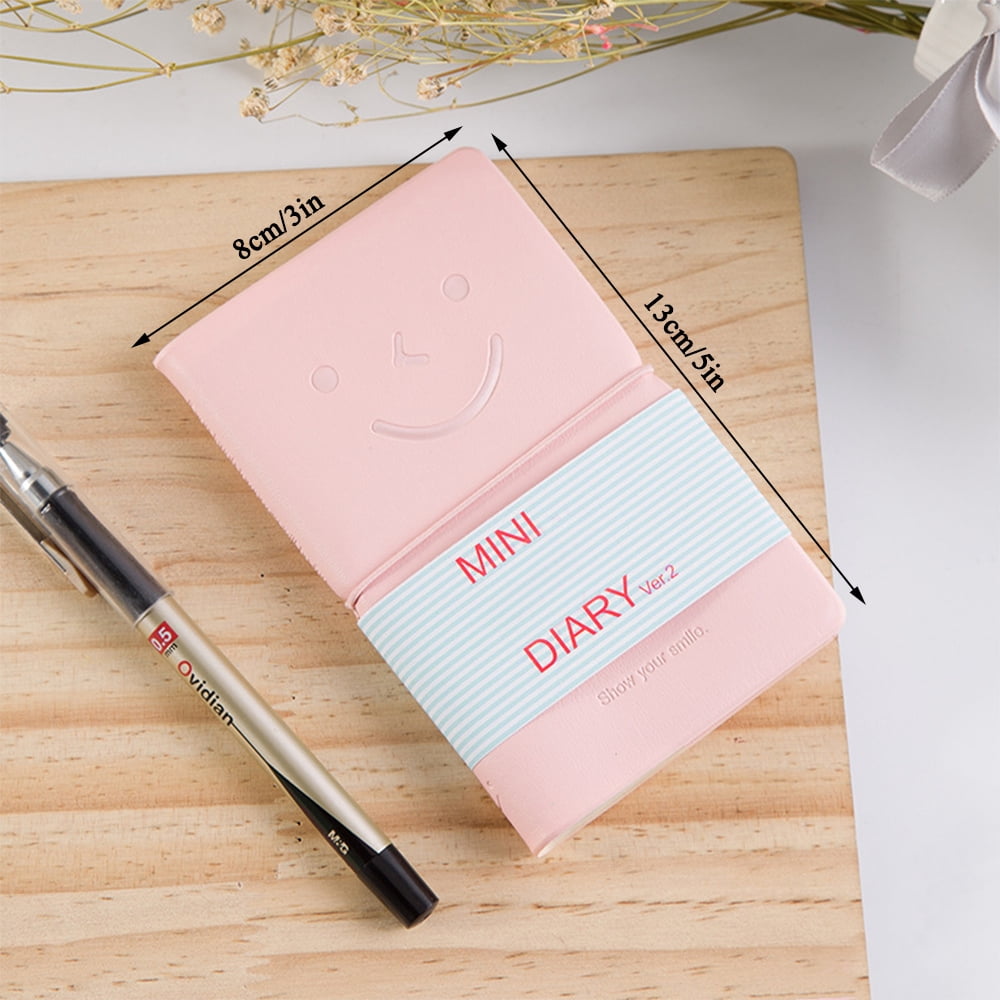 Pocket Notebook, Mini Smiley Diary Notepads with Imitation-Leather Cover, Blank Pages, Portable Pocket Memo Book Easy... - Image 3