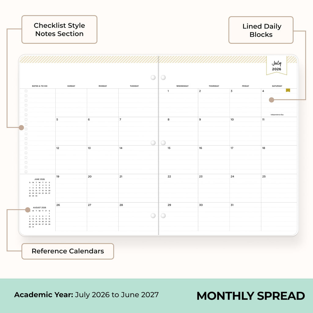 2026-2027 Monthly Academic Year Planner Calendar, July 2026 - June 2027, 8.5" x 11", Flexible Cover, Stapled Binding,... - Image 3