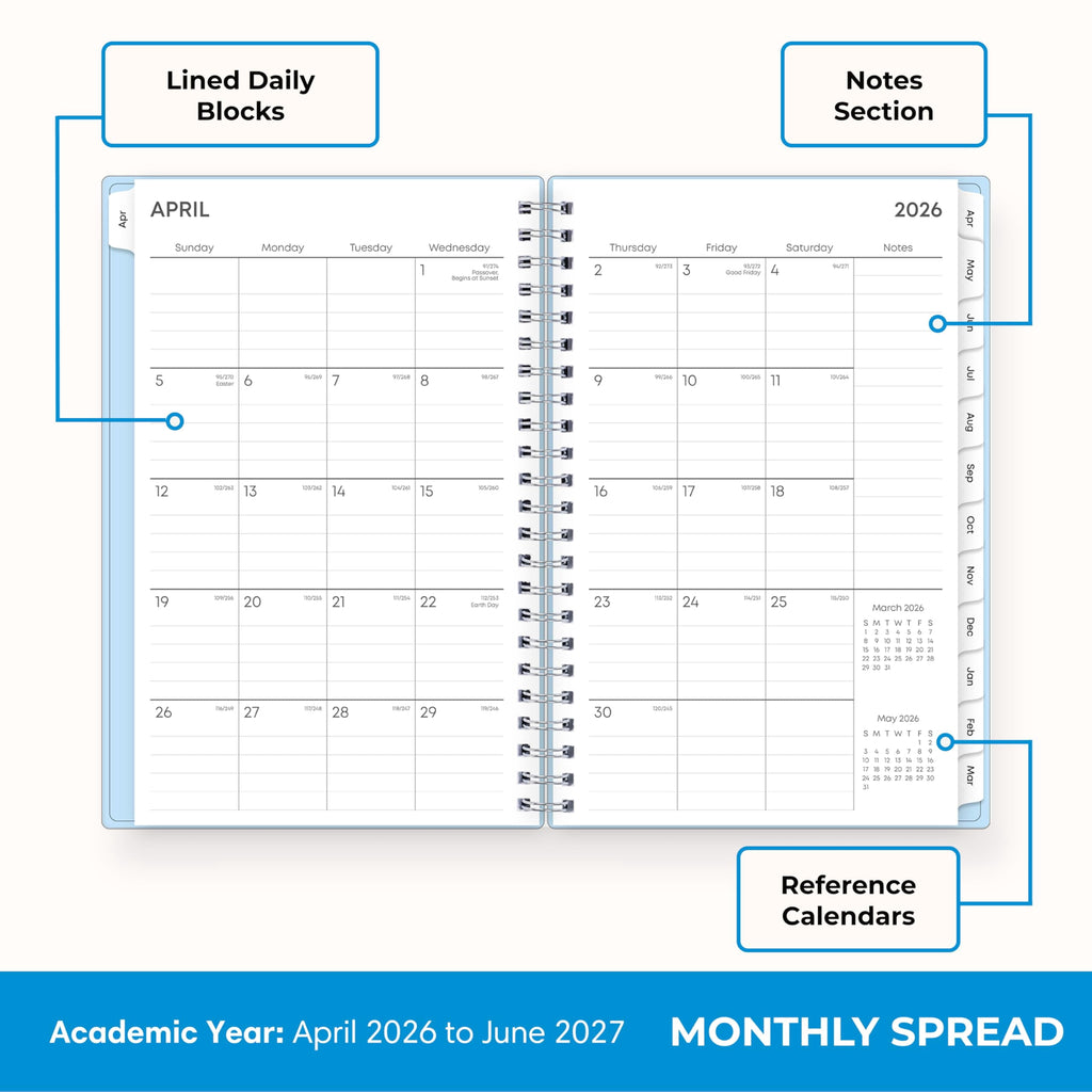 2026-2027 Weekly and Monthly Academic Year 15 Month Planner Calendar, April 2026 - June 2027, 5" x 8", Flexible Cover... - Image 4