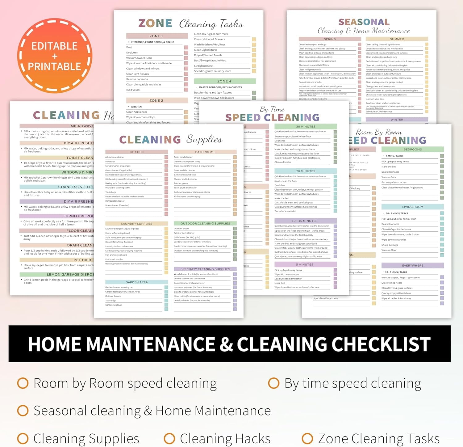 ADHD Cleaning Planner for Adults Women, Cleaning Schedule and Checklist Notebook, Cleaning and Organizing Planner, Da... - Image 3