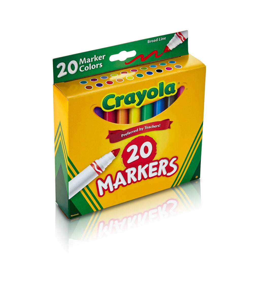 Crayola Broad Line Markers, 20 Ct Classic Colors, School Supplies for Teachers and Kids, Classroom Supplies - Image 6