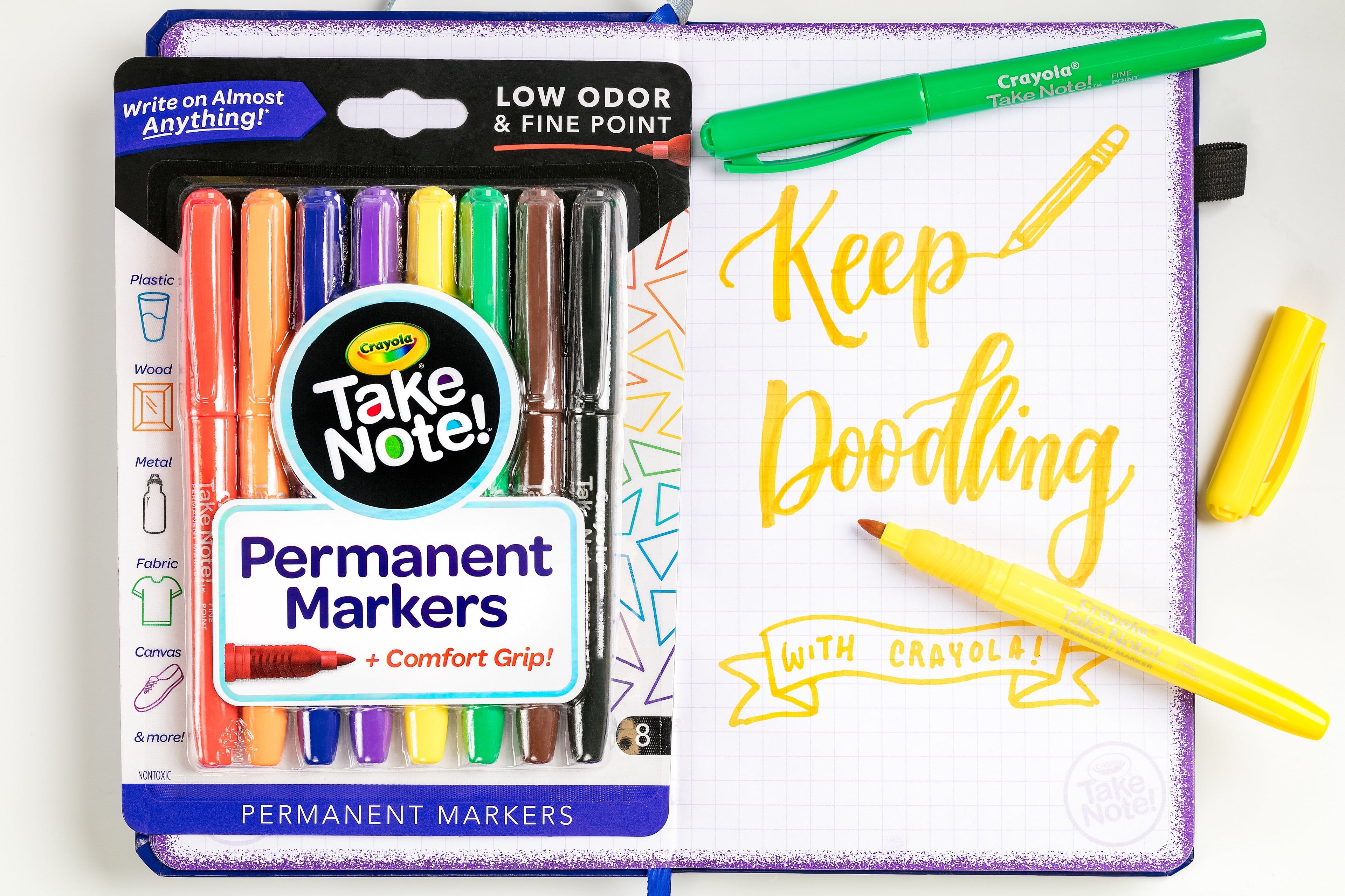 Take Note Permanent Markers, 8 Count Assorted Colors - Image 3