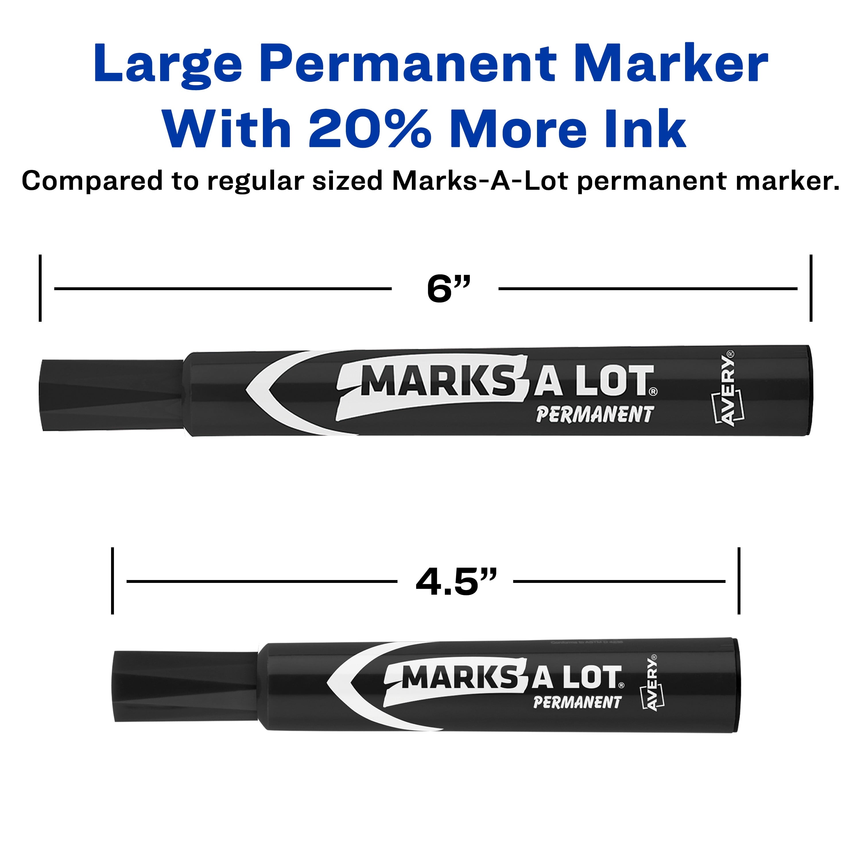 Marks A Lot Permanent Markers, Large Desk-Style, Black, 36/BX - Image 2