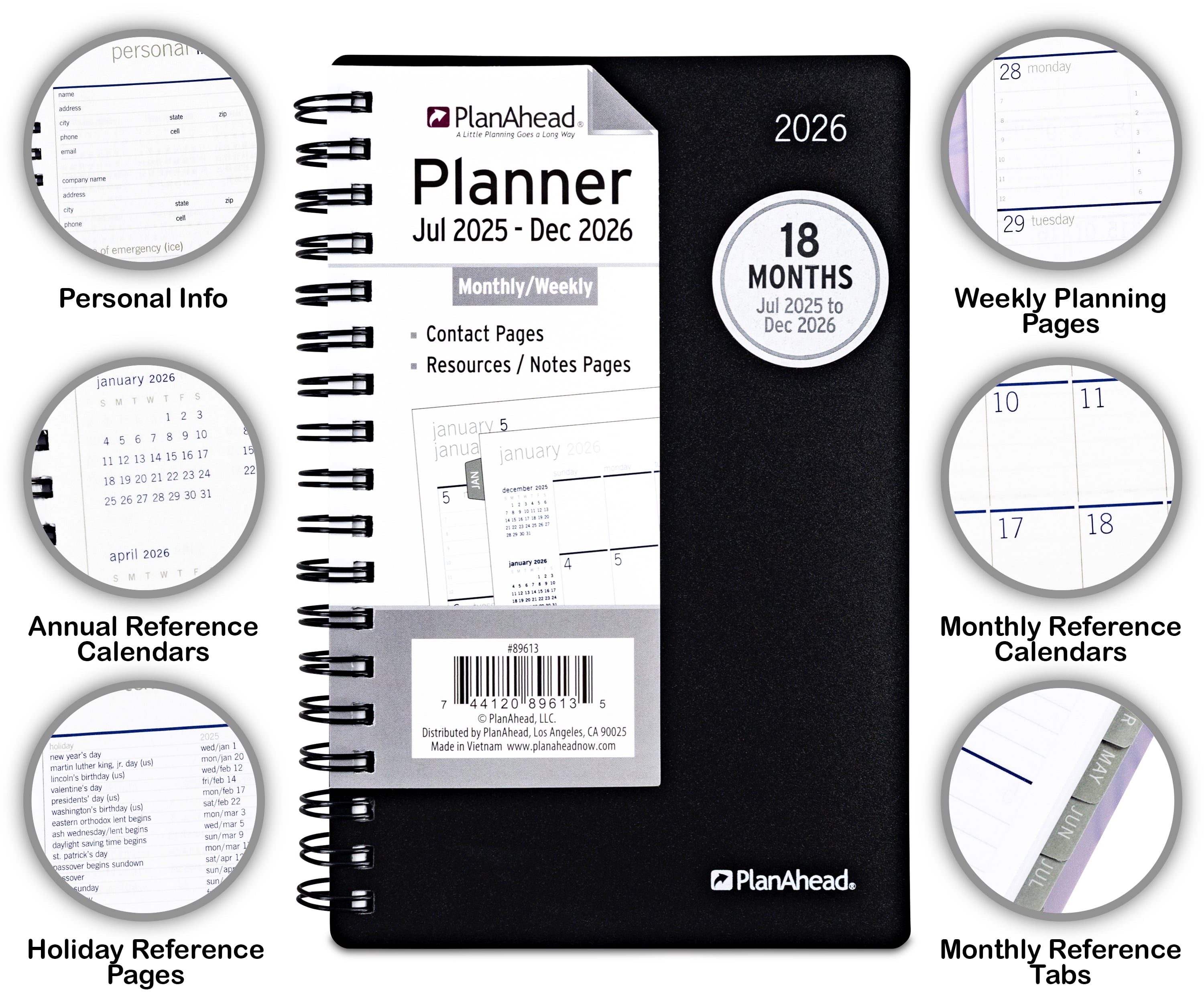 Small Home Office Monthly Weekly Planner (18 Month - 4" x 6.25") - Image 5
