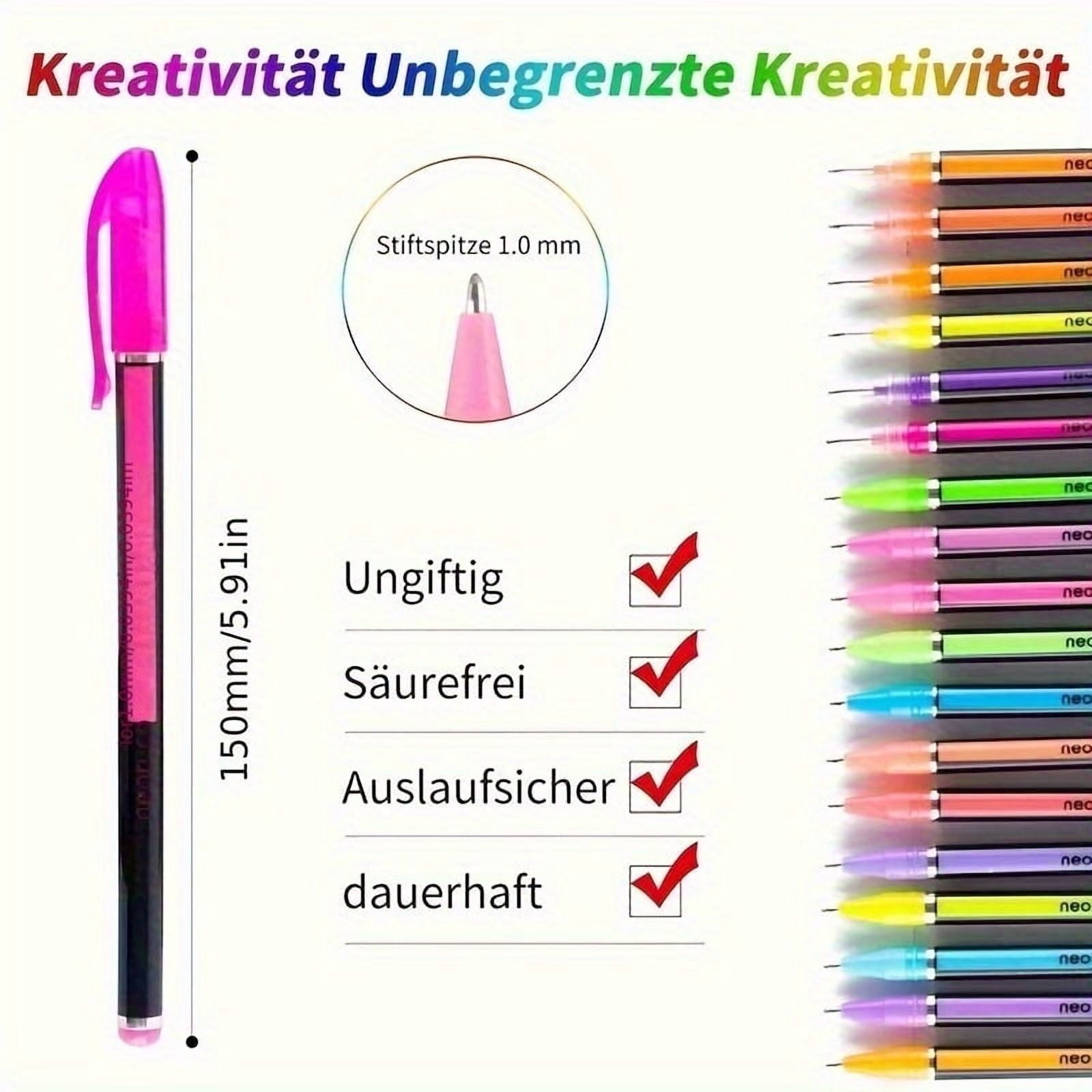 60-Piece Vibrant Gel Pens Set - Fine Point, Unique Colors - Image 6