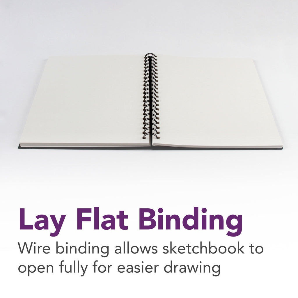 Daler-Rowney Simply... Sketchbook, Soft White Pages, (65lb/100g), Black Cover Wire Binding, 80 Sheet, 8.5" x 11" - Image 4