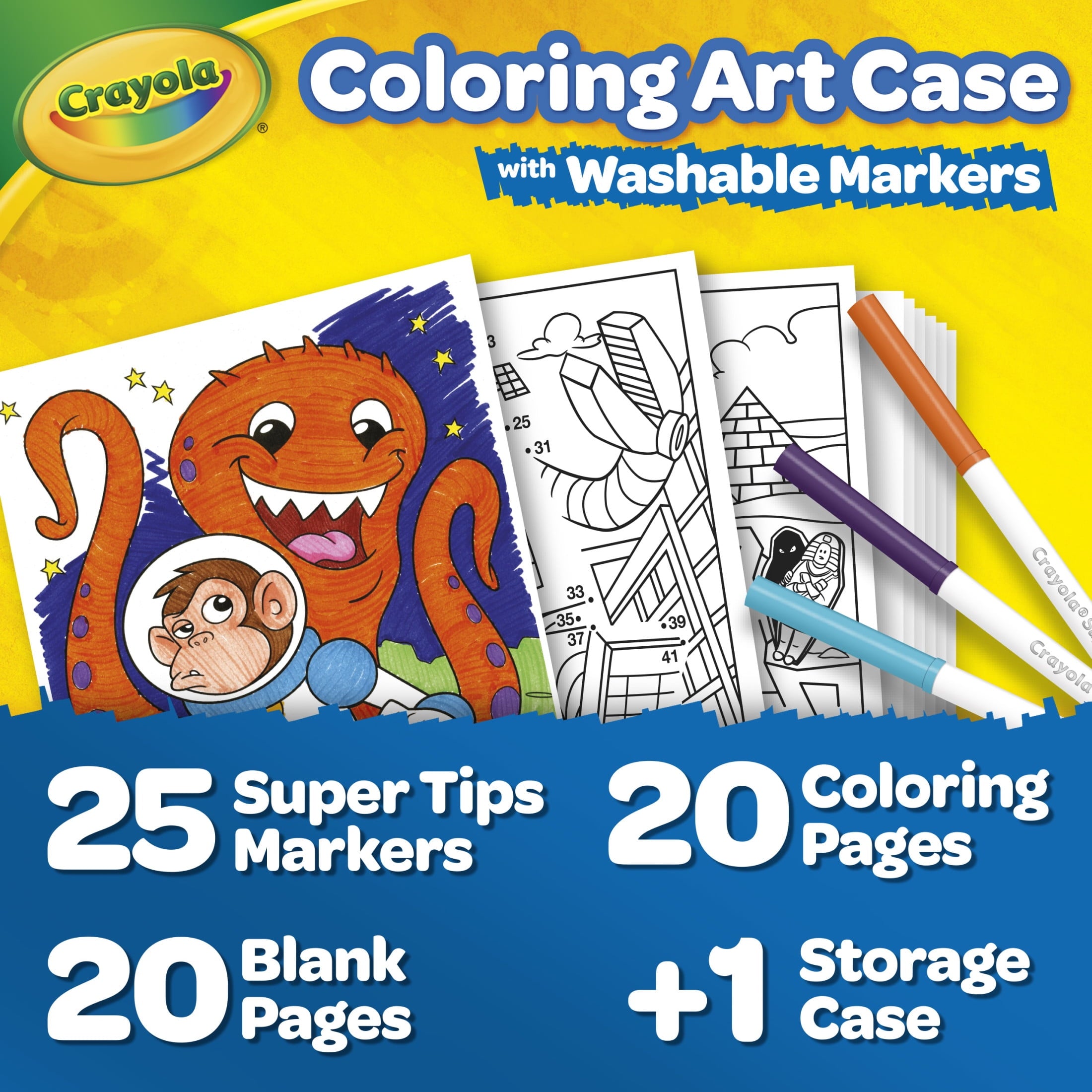 Crayola Create & Color Super Tips Marker Kit, 25 Ct with Storage, Back to School Supplies, Travel Activities, Coloring Art Gift for Kids, Ag - Image 4