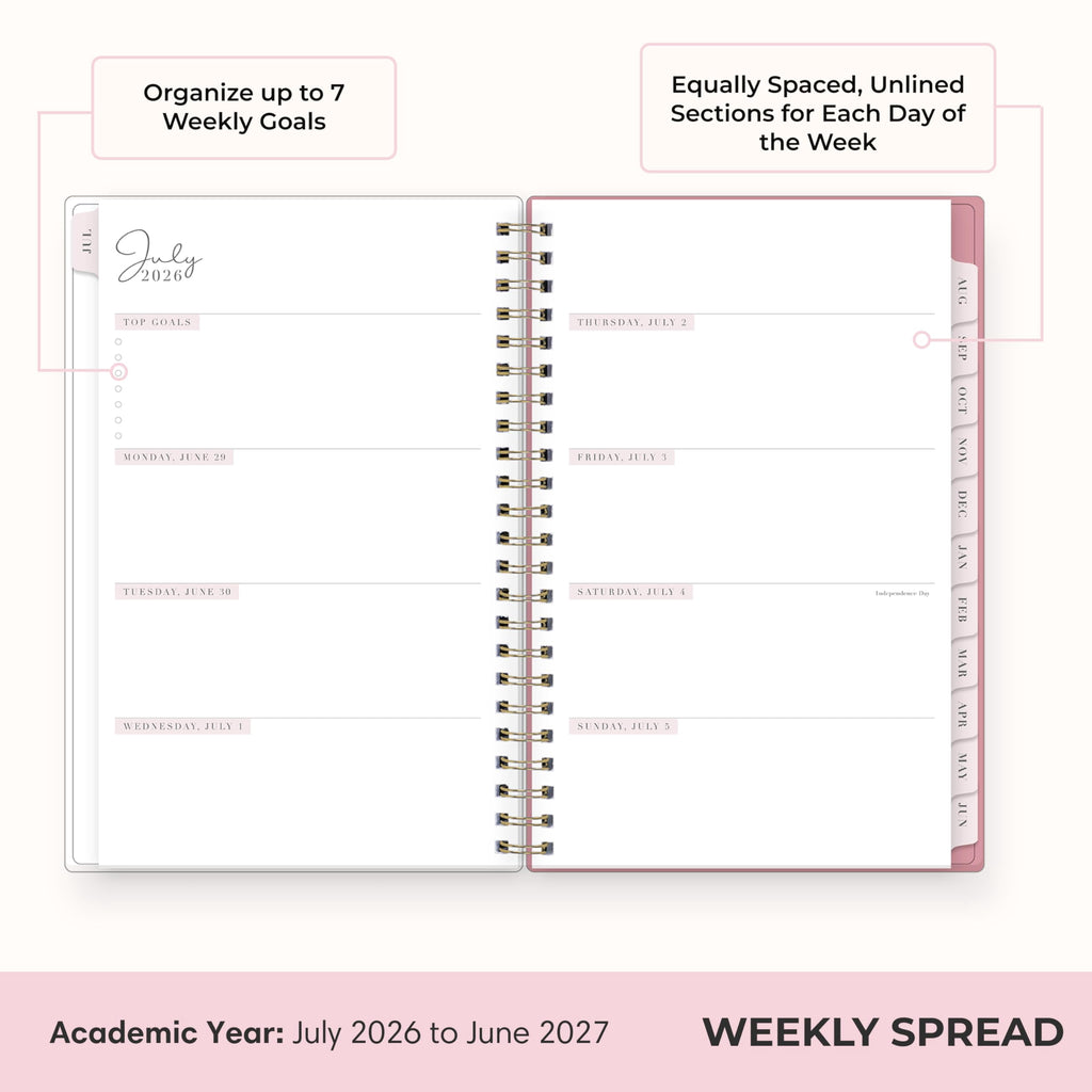 Blue Sky Rachel Parcell 2026-2027 Weekly and Monthly Academic Year Planner Calendar, July 2026 - June 2027, 5" x 8", Flexible Cover, Wirebou - Image 3