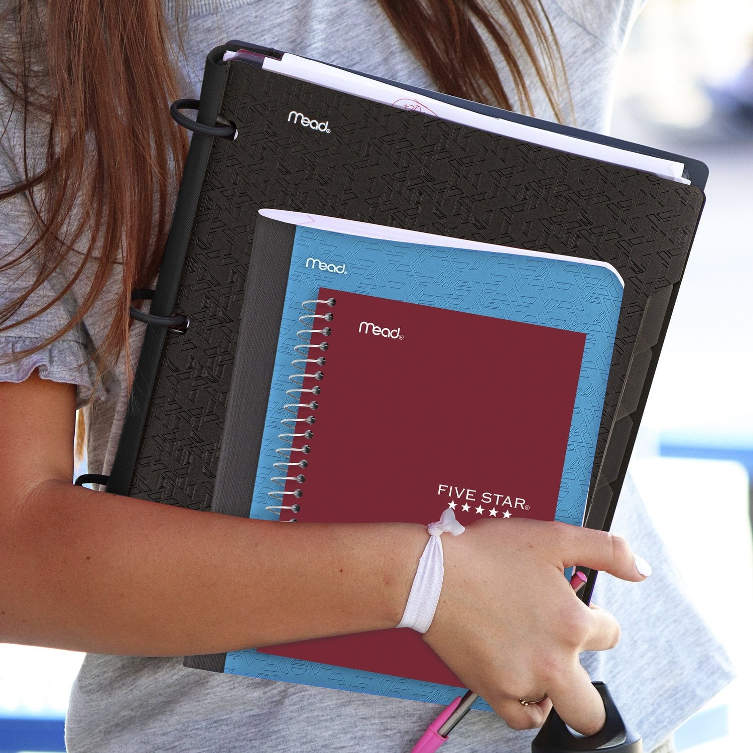 College Ruled Notebook, 4.5" x 7", Burgundy Red, Poly, Spiral, 80 Sheets - Image 3
