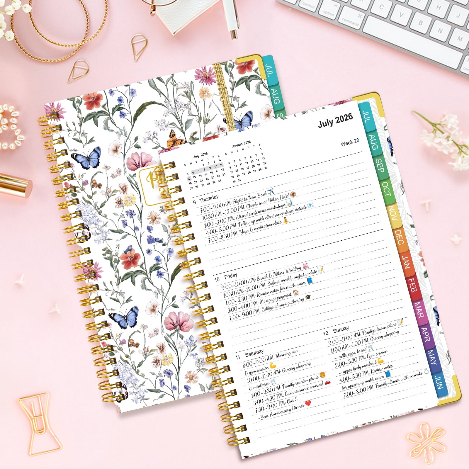 OMEYA Planner 2026 2027, Hardcover Academic Planner 5.8" x 8.3", Planner 2026 2027 Weekly and Monthly Jul.26 - Jun.27, with Inner Pockets, M - Image 6