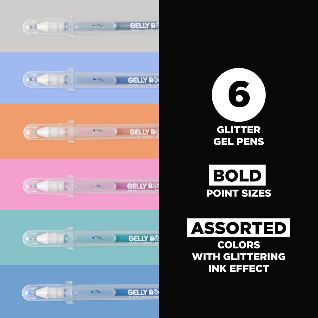 Stardust Gel Pen Set, 6-Colors, Meteor - Image 2