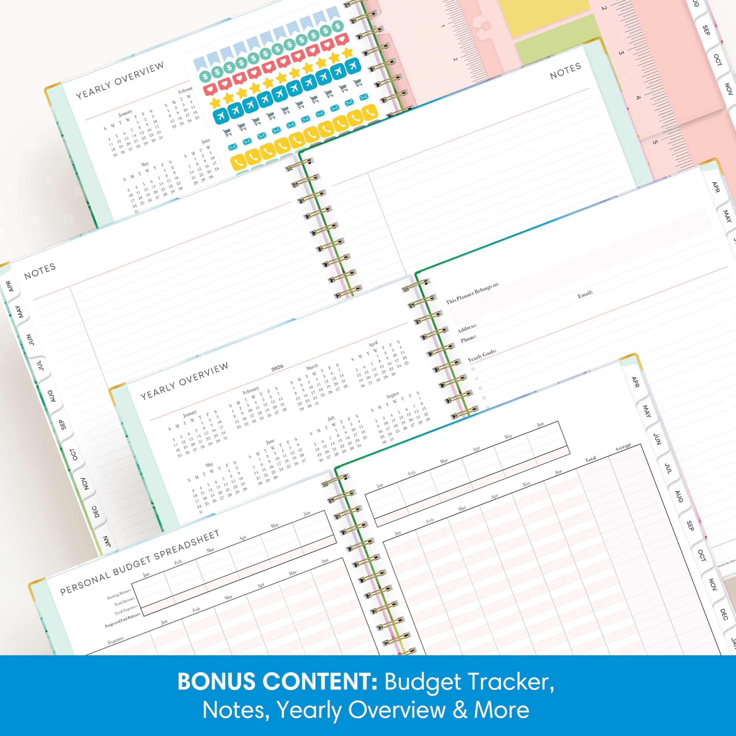 Blue Sky 15 Month 2026-2027 Weekly and Monthly Academic Year Planner Calendar, April 2026 - June 2027, 8.5" x 11", Hard Cover, Storage Pocke - Image 5