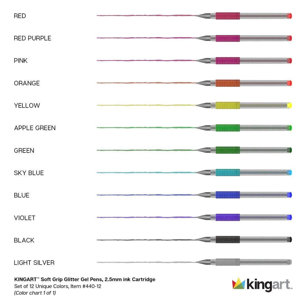 Glitter Gel Pens Set – 12 Vibrant Colors, Soft Grip 2.5mm Pens for Adult Coloring, Art and Fine lines - Image 3