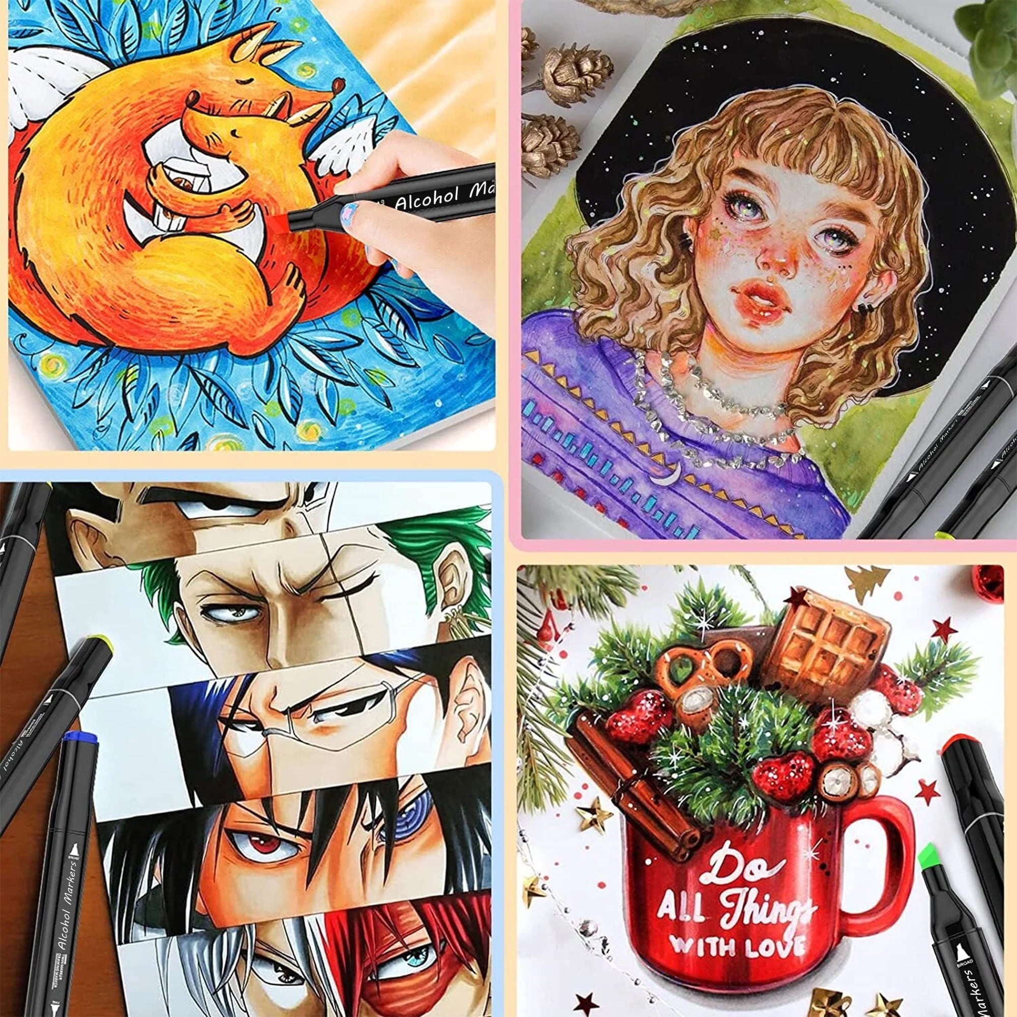 120 Colors Alcohol Markers Set, Dual Tip Art Markers，Drawing Markers - Image 3