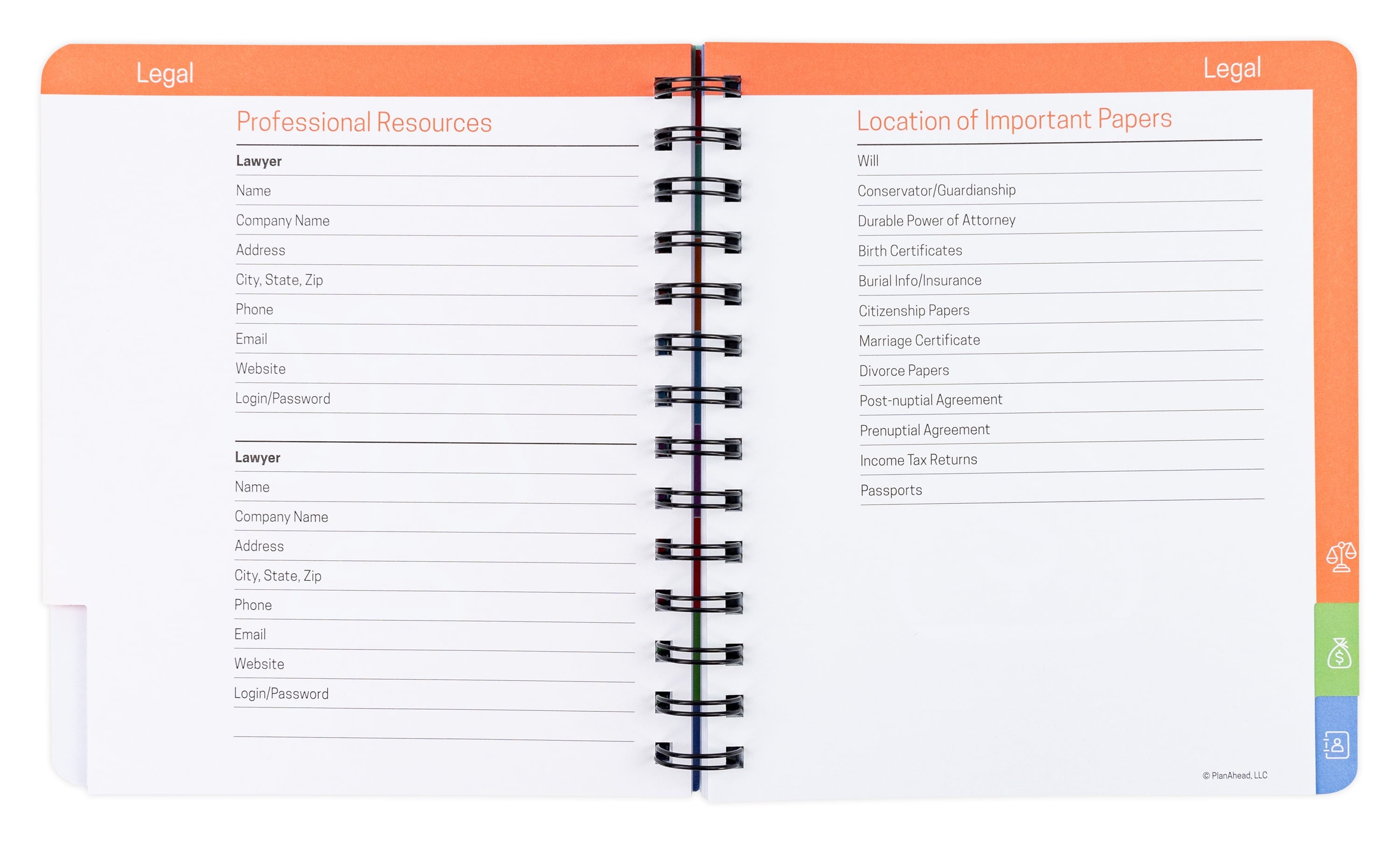 Life & Care Directory Planner Medium (7" x 7.5") Blue Undated - Image 4