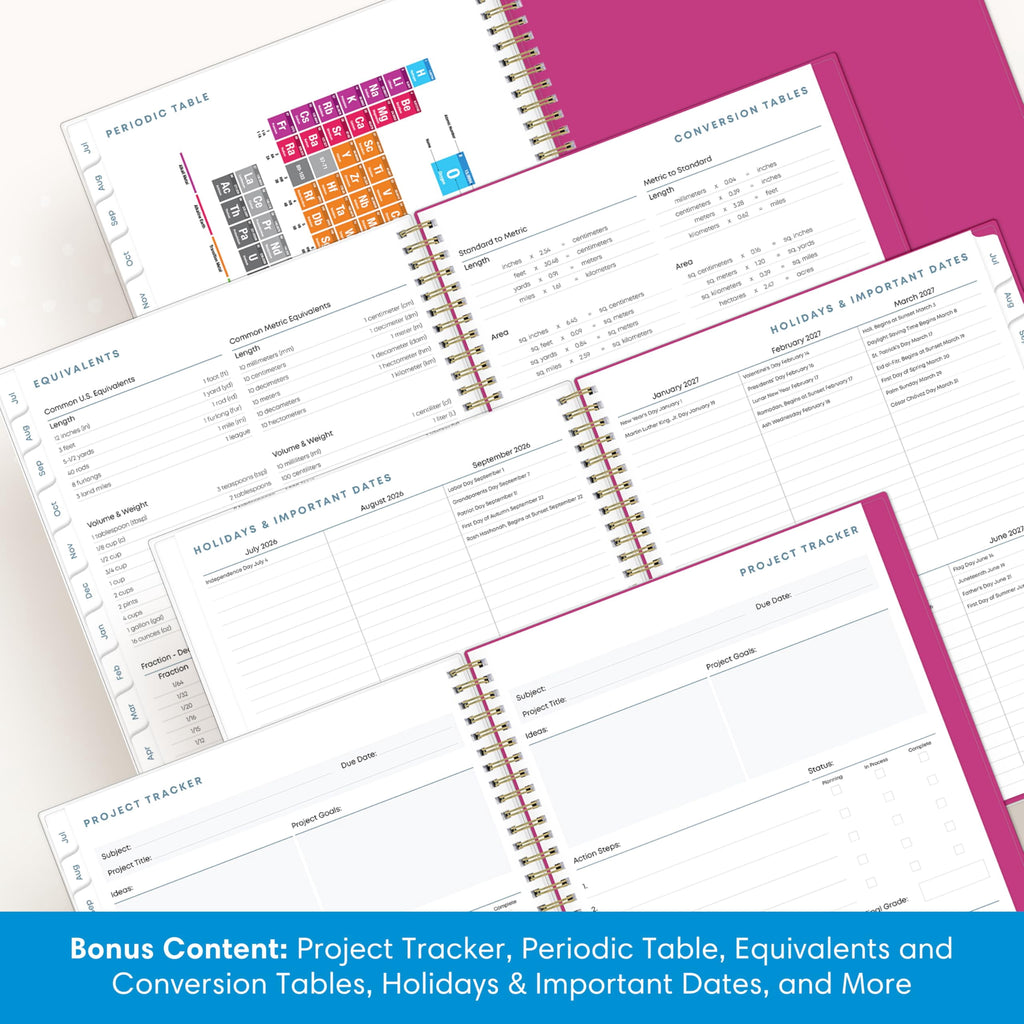 2026-2027 Weekly and Monthly Academic Year Student Planner Calendar, July 2026 - June 2027, 8.5" x 11", Flexible Cove... - Image 5