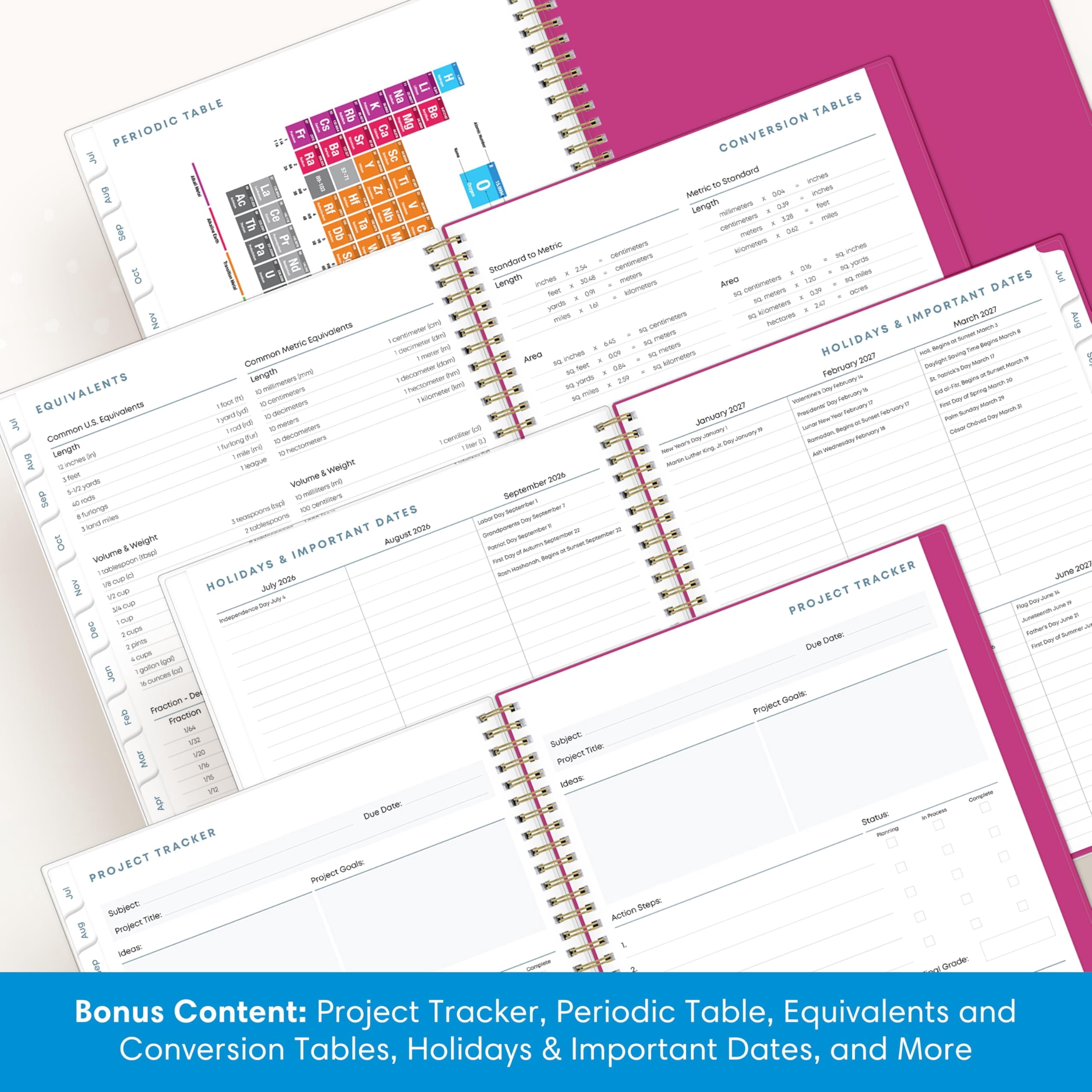 2026-2027 Weekly and Monthly Academic Year Student Planner Calendar, July 2026 - June 2027, 8.5" x 11", Flexible Cove... - Image 5
