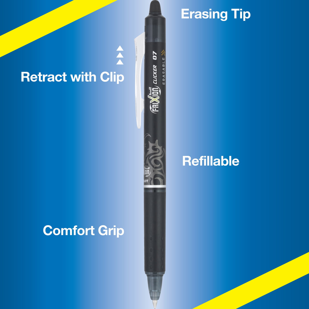 Frixion Clicker Erasable Gel Pens, Fine Point, Black Ink, 3 Count - Image 5