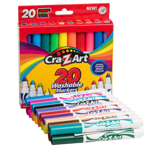 20 Count Multicolor Broad Line Washable Art Markers, Back to School Supplies - Image 2