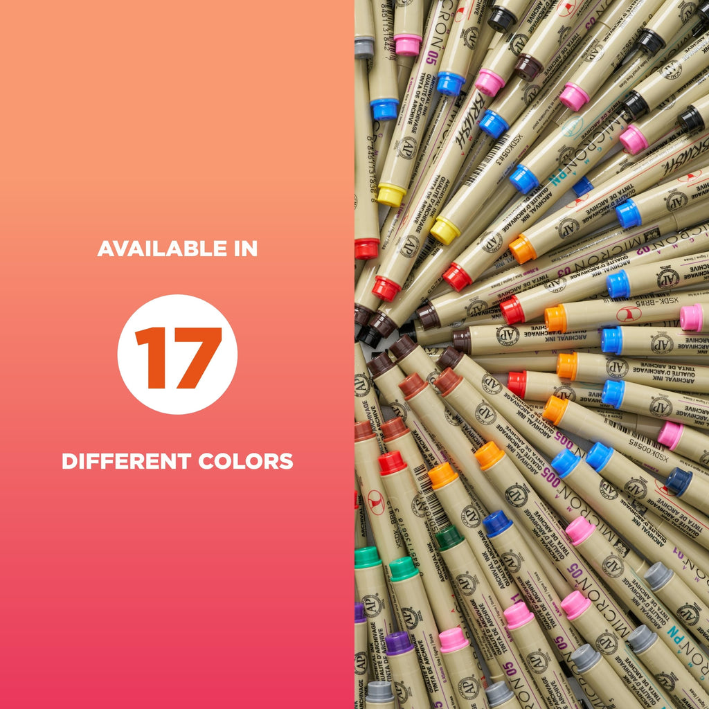Sakura Micron Fineliner Pens - Archival Black and Colored Ink Pens - For Writing, Drawing, or Journaling - Black and ... - Image 6