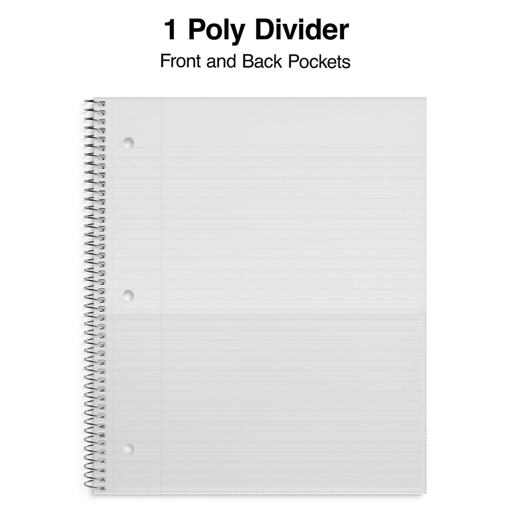 Staples Durable Poly Cover 1 Subject Notebook College Ruled 8-1/2" x 11" Pink TR51448G/51448 - Image 3