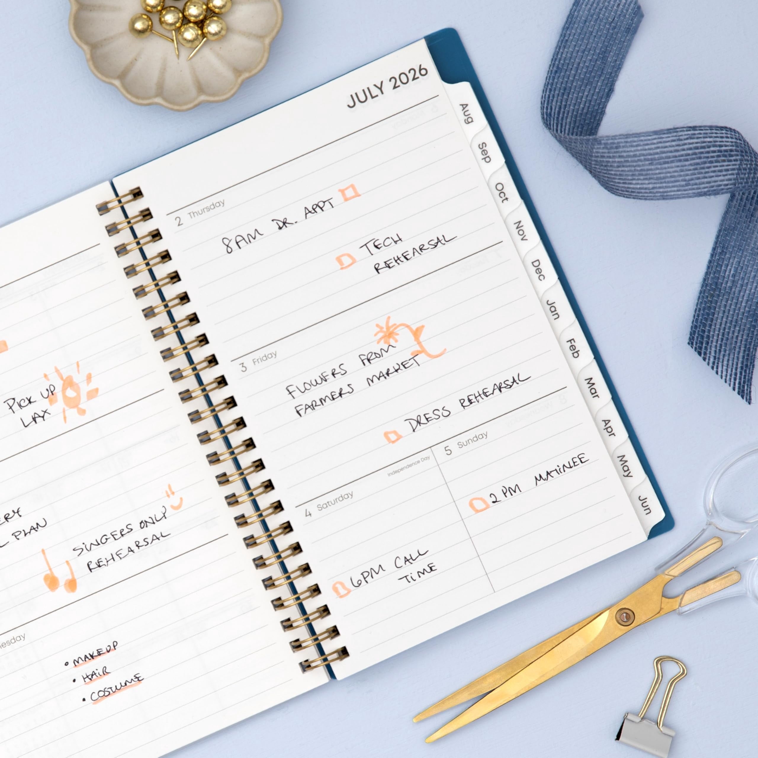 2026-2027 Weekly and Monthly Academic Year Planner Calendar, July 2026 - June 2027, 5" x 8", Flexible Cover, Wireboun... - Image 2