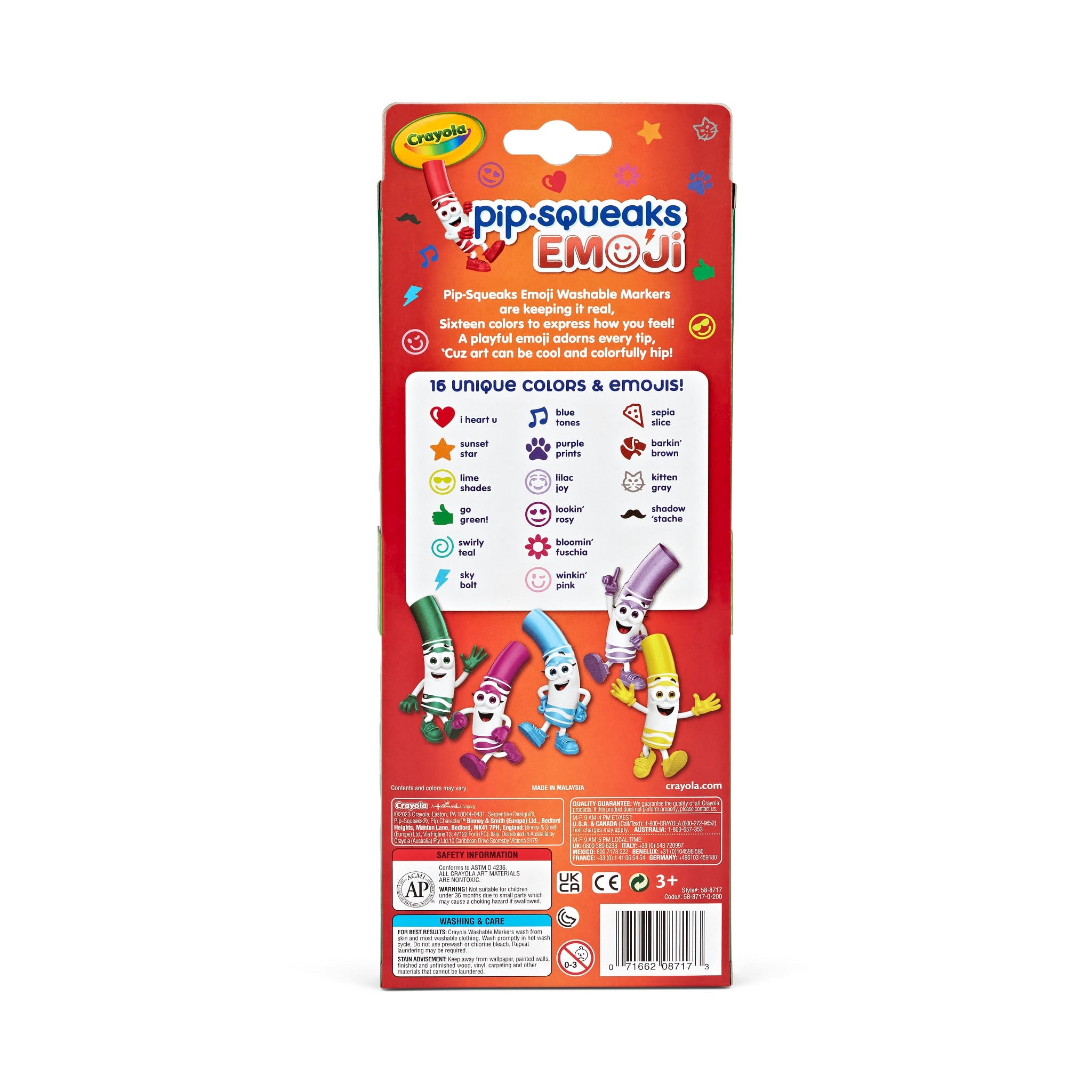Pip-Squeaks Emoji Stamp Washable Markers, 16 Count - Image 2