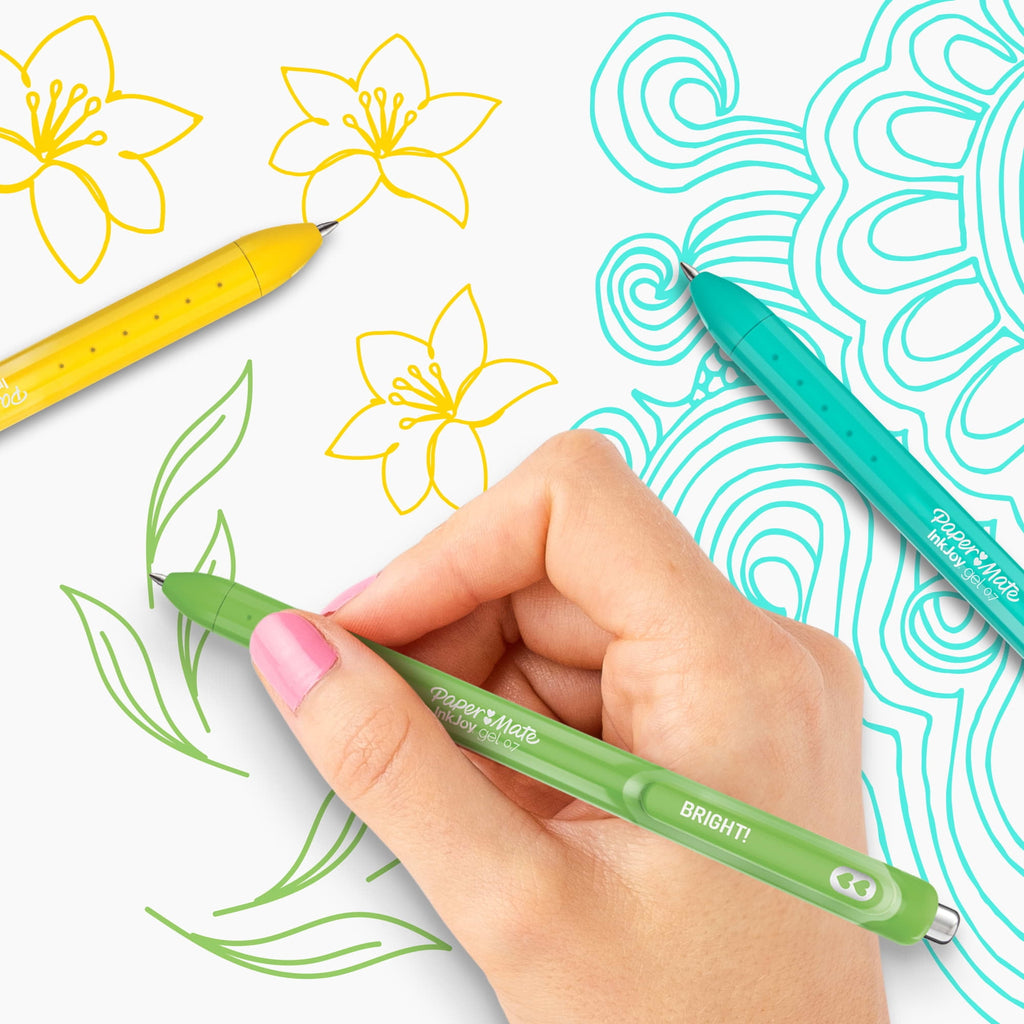Inkjoy Gel Bright! Pens, Medium Point (0.7mm), Retractable, Assorted Opaque Ink, 6 Count - Image 5