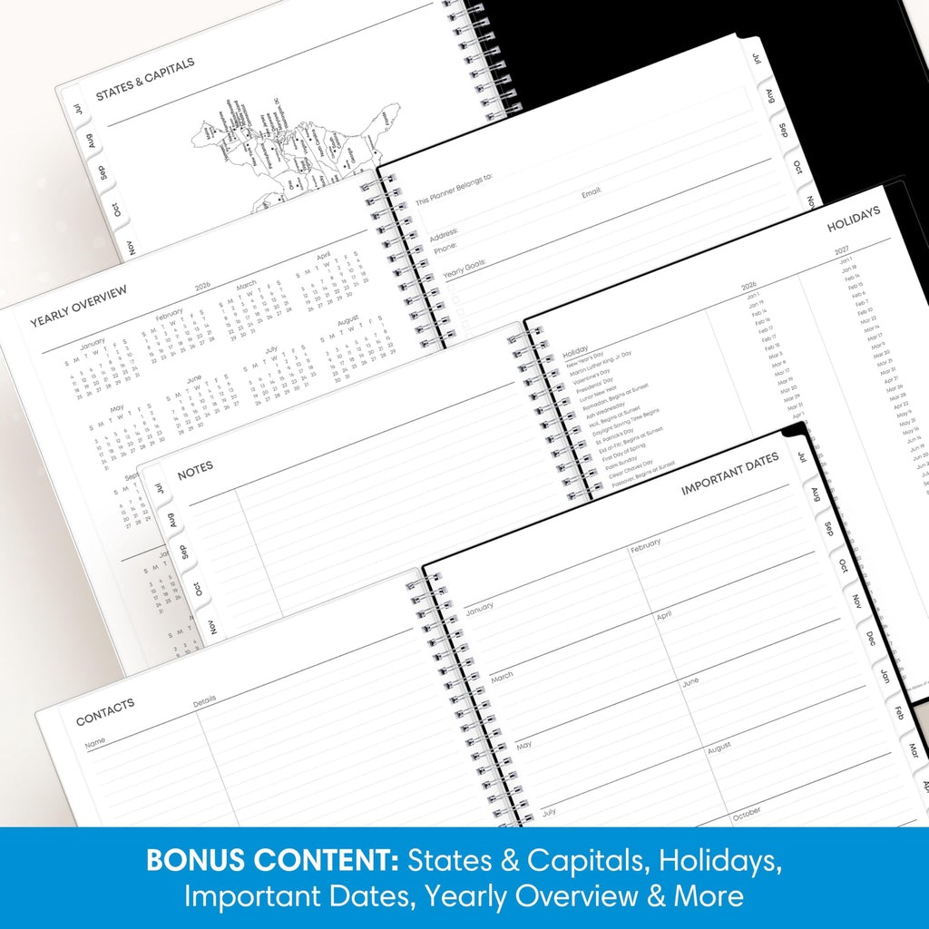 2026-2027 Weekly and Monthly Academic Year Planner Calendar, July 2026 - June 2027, 8.5" x 11", Flexible Pocket Cover... - Image 5