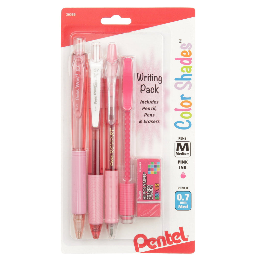 Color Shades Writing Pack - Pen and Pencil Set - Pastel Pink - Image 4