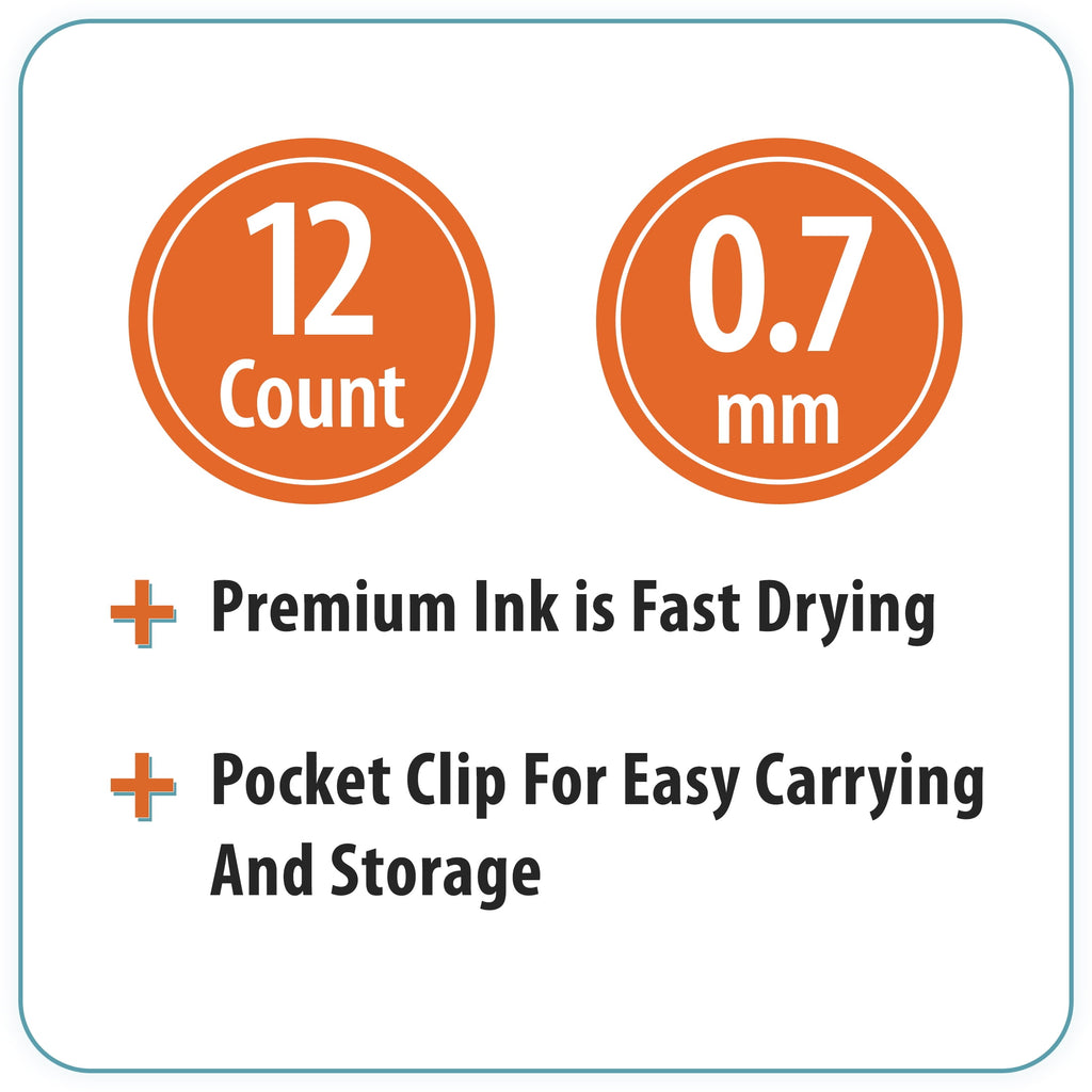Retractable Gel Ink Pens, Assorted Colors, 0.7mm, 12 Count - Image 3