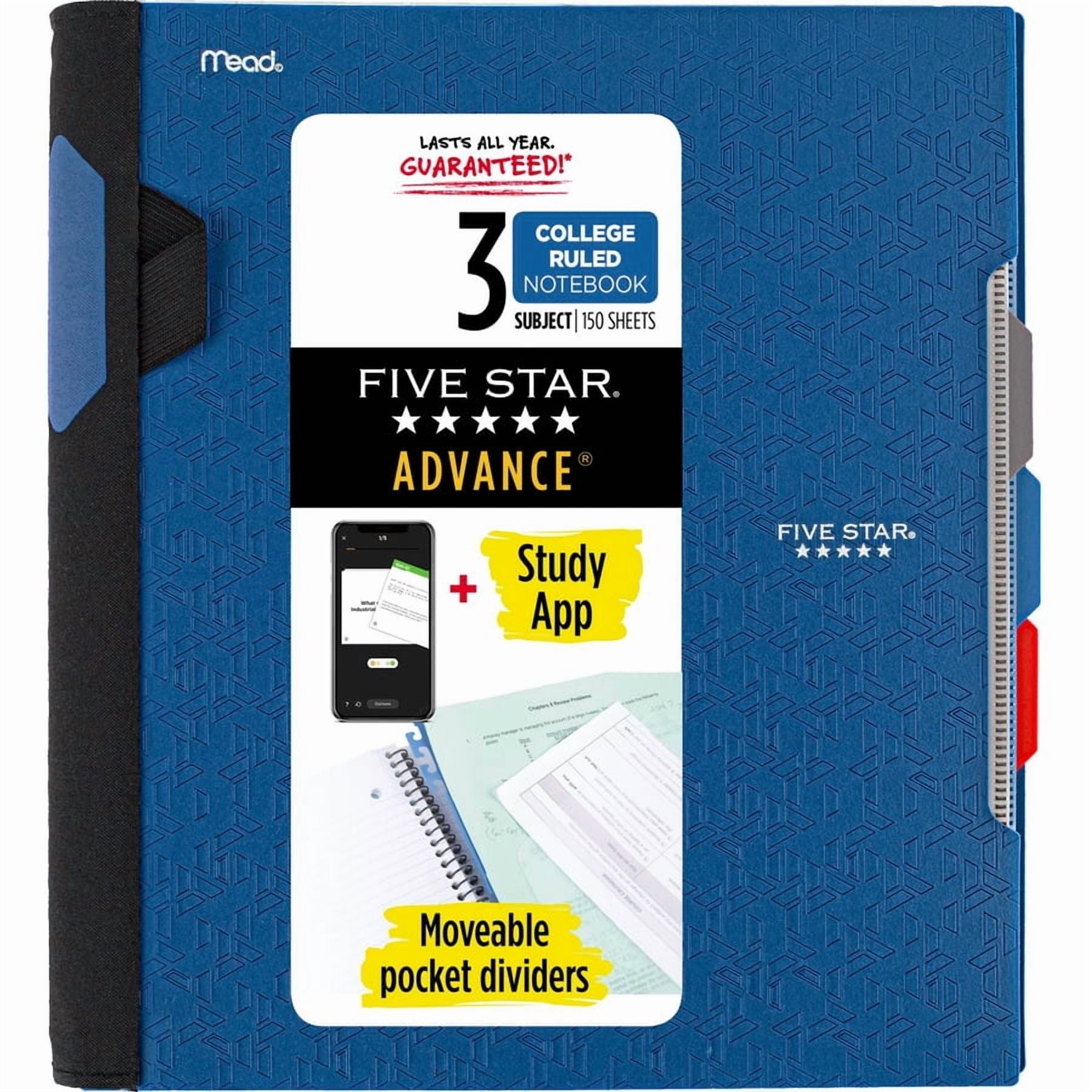 Advance Notebook, 3 Subject, College Ruled, Assorted Colors (08285) - Image 2