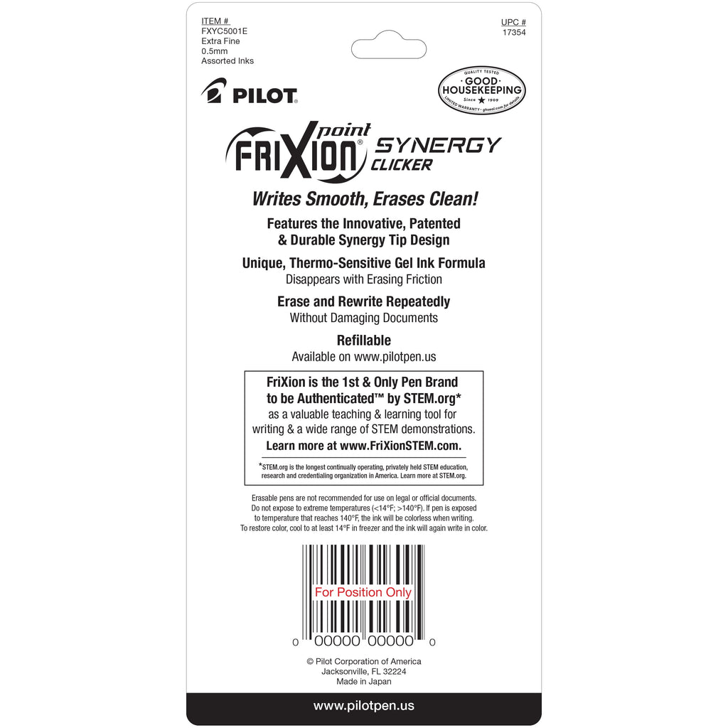 FriXion Synergy Clicker Erasable Gel Pens, Extra Fine Point, Assorted Ink, 5 Count - Image 5