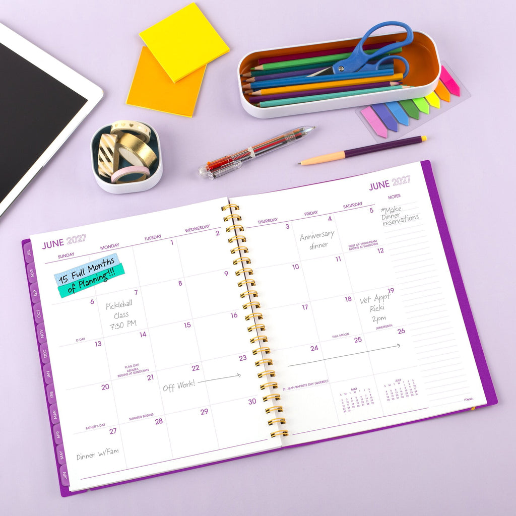 Color Pop Academic 2026-2027 Weekly Monthly Planner Fuchsia Large 8 12 x 11 - Image 2