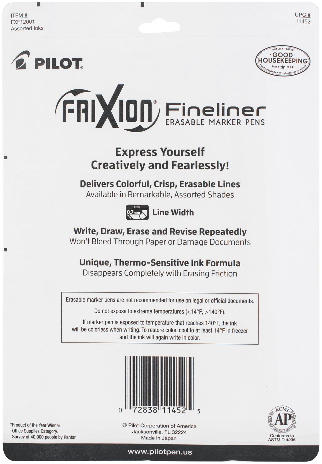 FriXion, PIL11452, Fineliner Erasable Marker Pens, 12 / Set - Image 4
