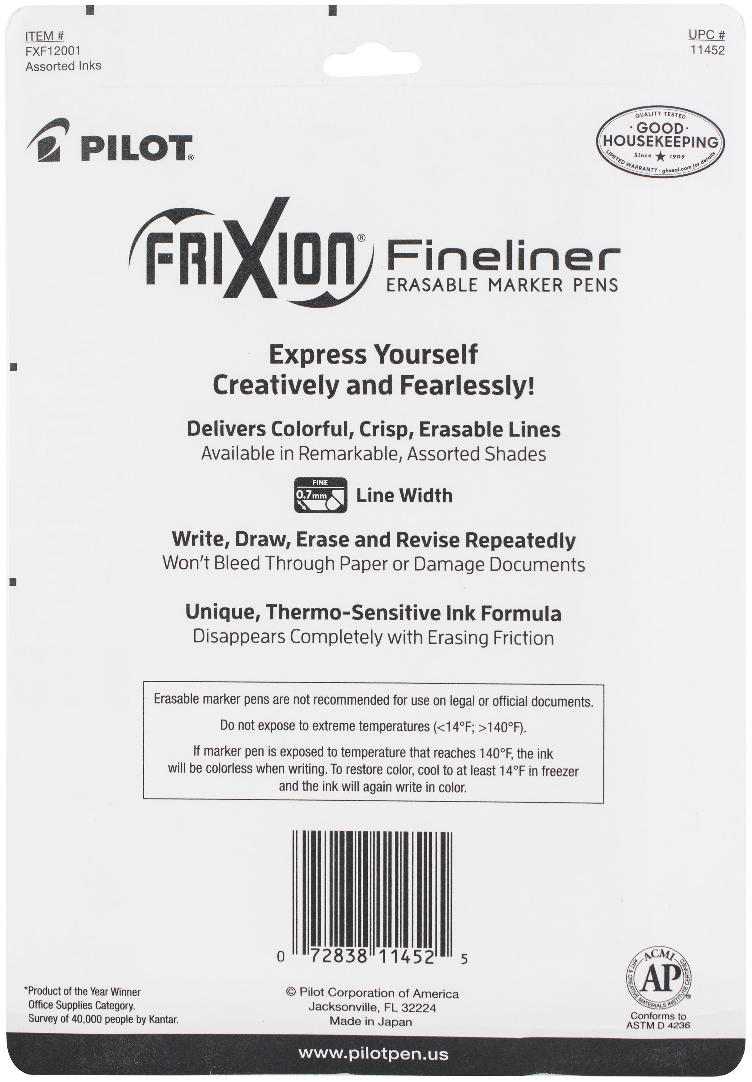 FriXion, PIL11452, Fineliner Erasable Marker Pens, 12 / Set - Image 4