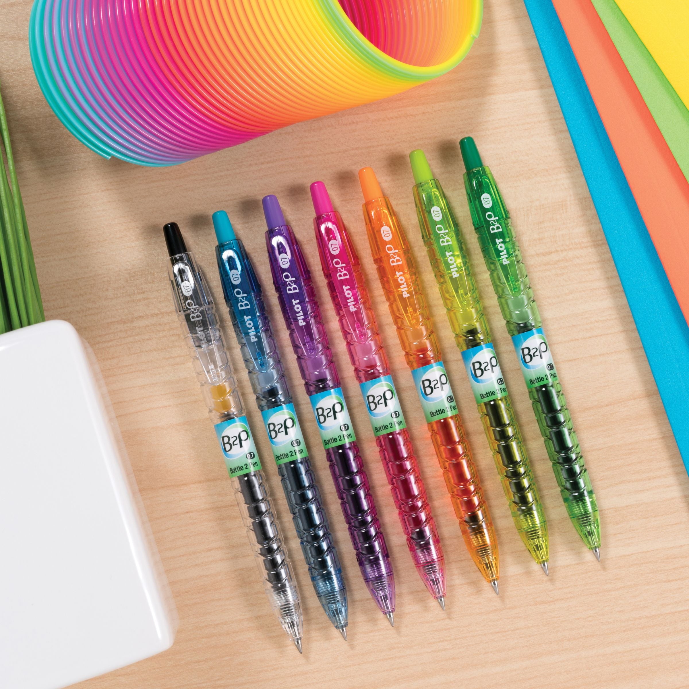 Pilot Bottle to Pen (B2P) Be Green Fine Point Gel Pens, Assorted Ink, 5 Count - Image 3