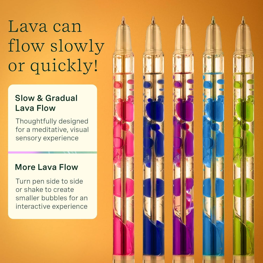 Scented Lava Gel Pen Set, 10-Pack - 0.5mm Colored Gel Pens Infused with Scented Essential Oil Blends & Mesmerizing Lava - Image 2