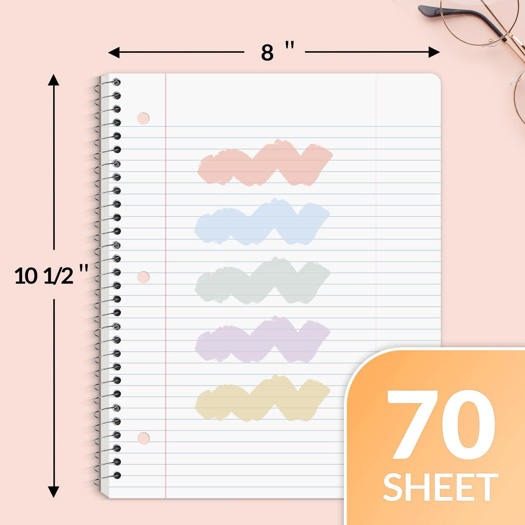 Spiral Notebooks, 8 x 10.5 Inches, 140 Pages, 20 Count, 20 Pack - Image 4