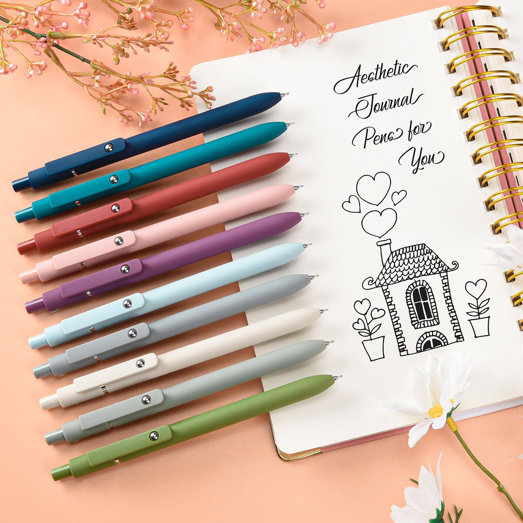 10 pcs Black Ink 0.5mm Fine Point Pen Set, Quick-drying Smooth Writing Aesthetic Journal for Women, Pretty for Home, ... - Image 3