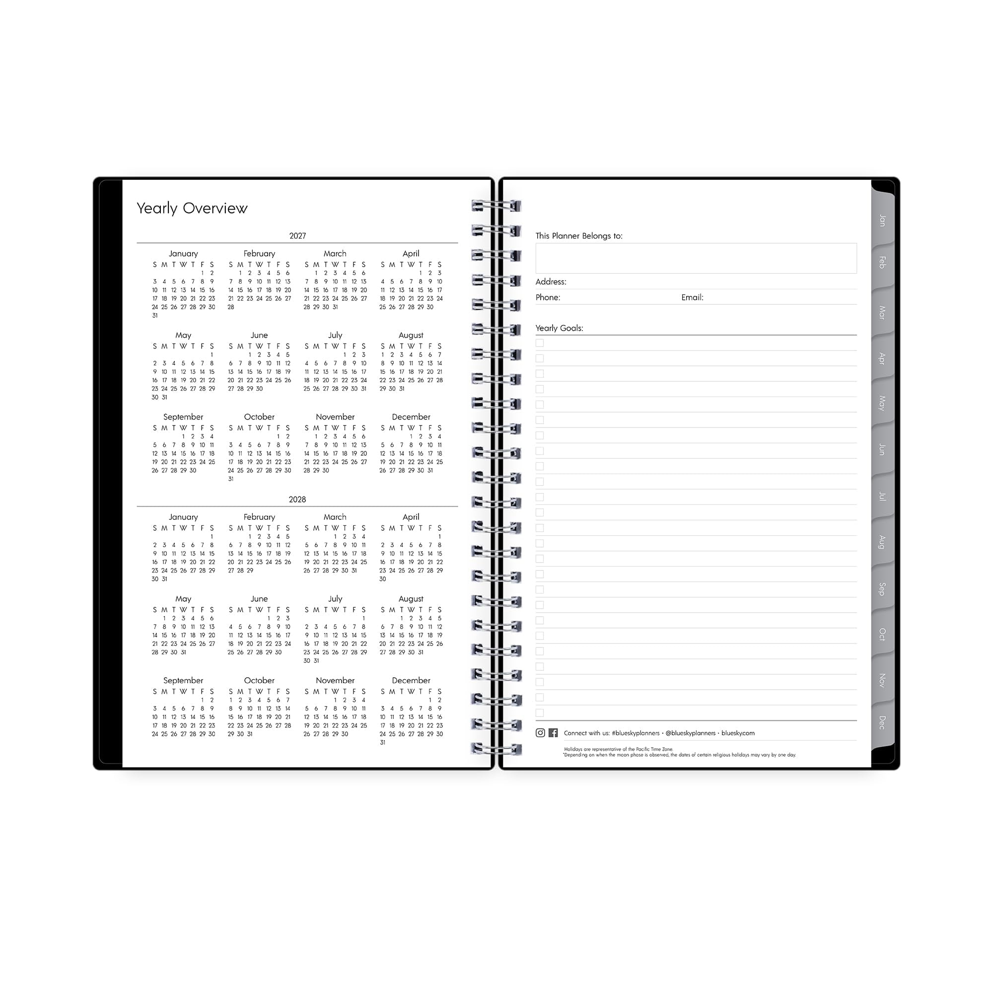 2027 Weekly and Monthly Planner Calendar, Includes January 2027 - December 2027, 5" x 8", Flexible Cover, Wirebound, ... - Image 5