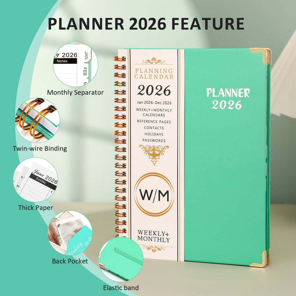 2026 Monthly Planner with Calendar Tabs,Agenda Schedule Planner for Office,Home,Personal Supplies - Image 5