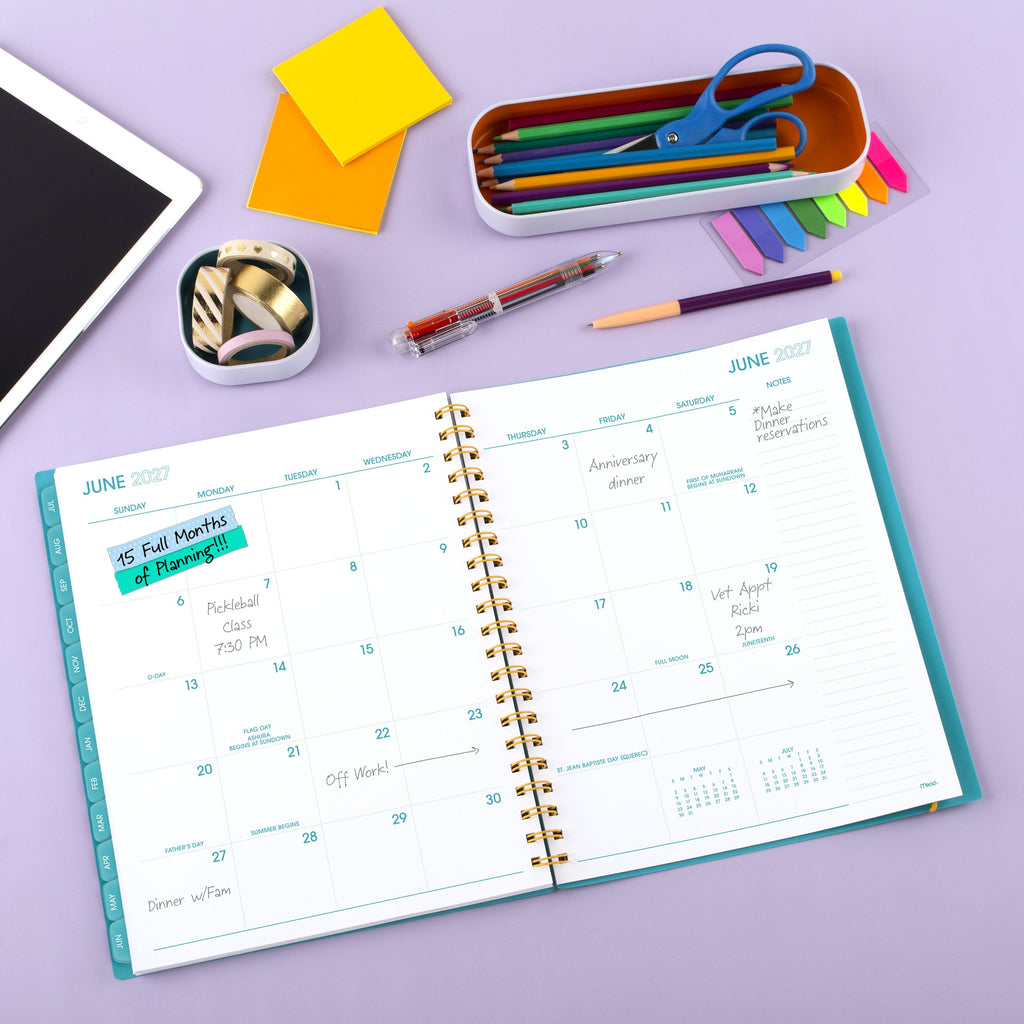 Tranquil Turquoise Planner, 2026-2027, 8.5" x 11" - Image 6