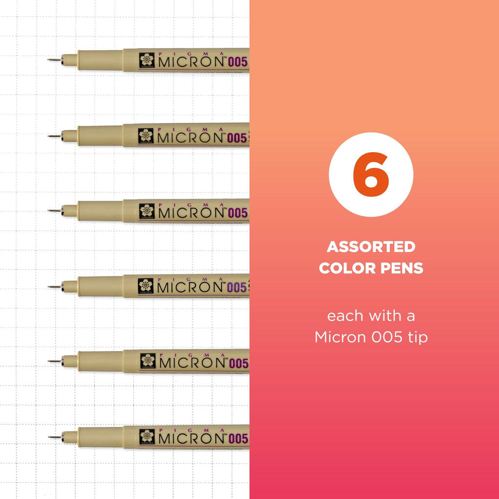 Sakura Micron Fineliner Pens - Archival Black and Colored Ink Pens - For Writing, Drawing, or Journaling - Black and ... - Image 2